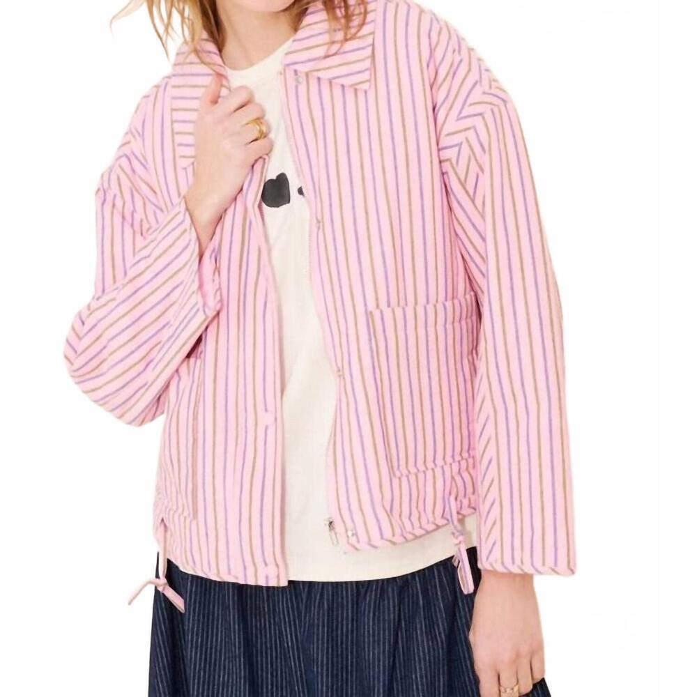 NEW FRNCH thalassa stripe coat in rose